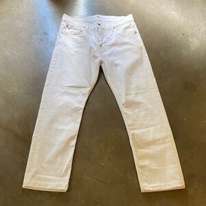 7 For All Mankind White Standard Straight Leg Jeans sz 30